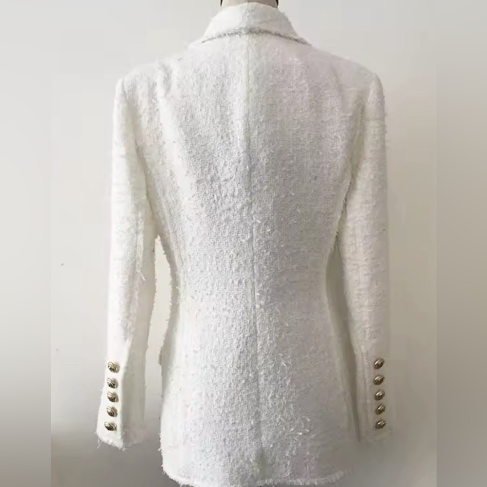 Tweed Blazer with gold buttons. Size Small. - Picture 2 of 9